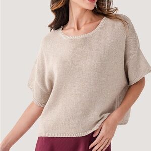 Elegant Cream isadora shimmer knit top